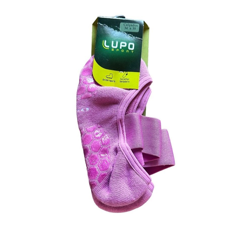 NEW Lupo Sport Women Non-Slip Reinforced Heel Yoga Pilates‎ Barre Socks Shoe 4-8